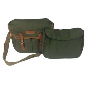 Billingham Hadley Original Large Camera Bag Case Sage Tan Leather Padded Insert
